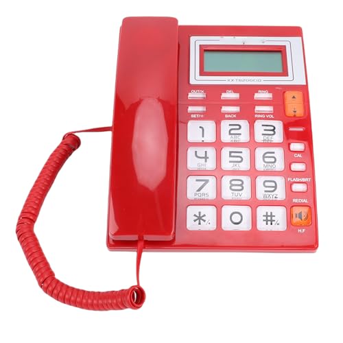 Fockety Téléphone Filaire, Téléphone Fixe Filaire avec Répondeur Numérique et Identification de L'appelant, Affichage de la Date et de L'heure,...