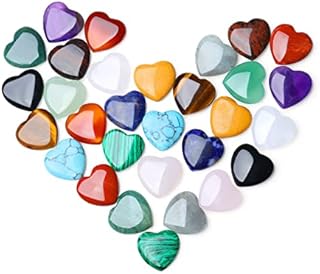 XIANNVXI 15Pcs Healing Crystals Heart Stones Love Palm Pocket Stone Natural Multi Gemstones Reiki Chakra Crystal Gifts