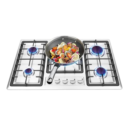 Table de cuisson gaz en acier inoxydable au design encastrable