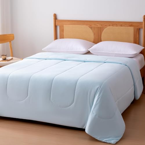 Amazon Basics Cooling Comforter, Temperature Regulating Blanket for Hot Sleepers, Summer & All Season Bedding, Lightweight, 68"x90", Twin, Blue - image 3