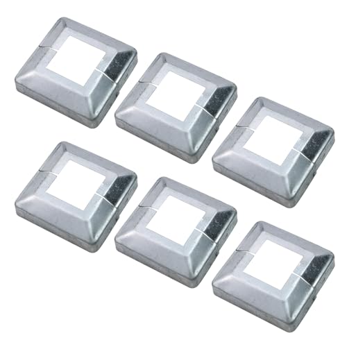 Mewutal 6 Pieces Metal Post Skirt 1.5x1.5 Inches Base Mounting Plate 3.5