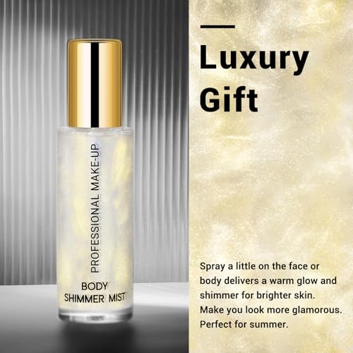 Face Liquid Highlighter Shimmer Body Spray for Hair and Skin, Luminizer Glow Spray for Face, Moisturizing Bronze Shimmer Illuminator (Y, Standard) - Thumbnail 4