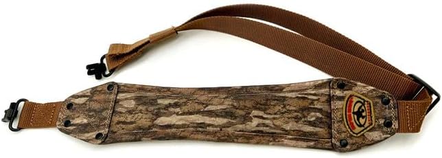 Rig'Em Right Waterfowl High Brass Classic Non-Slip Gun Sling with Brass Rivets and Cinch Buckle - Universal Metal Gun Clips Included