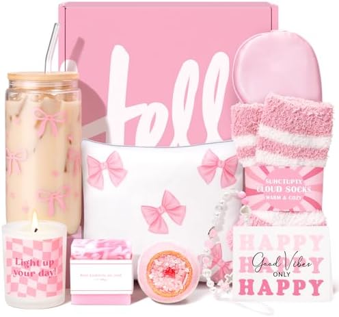 Gift Baskets for Women, 9pcs Birthday Gifts for Teenage Girls, Be...