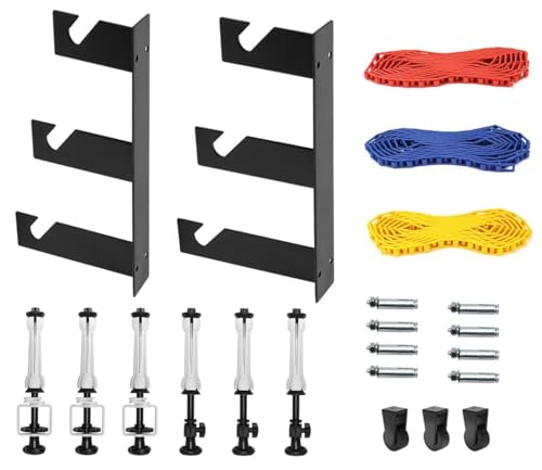 Soporte de Pared para Fondos Fotográficos, Triple Soporte, Kit Completo con Cadenas y Contrapesos