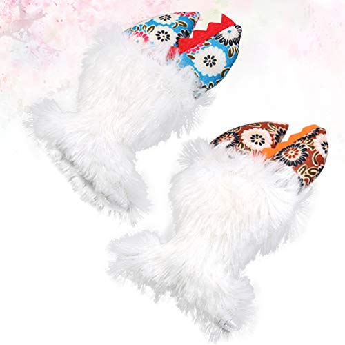 STOBOK 2 peças de pelúcia de gato, erva de gato, formato de peixe, brinquedos de limpeza de dentes d