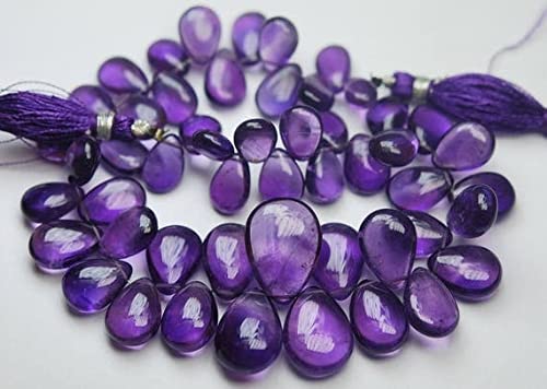 Améthyste violette de qualité supérieure en briolettes poires lisses de 10-17mm pour bijoux
