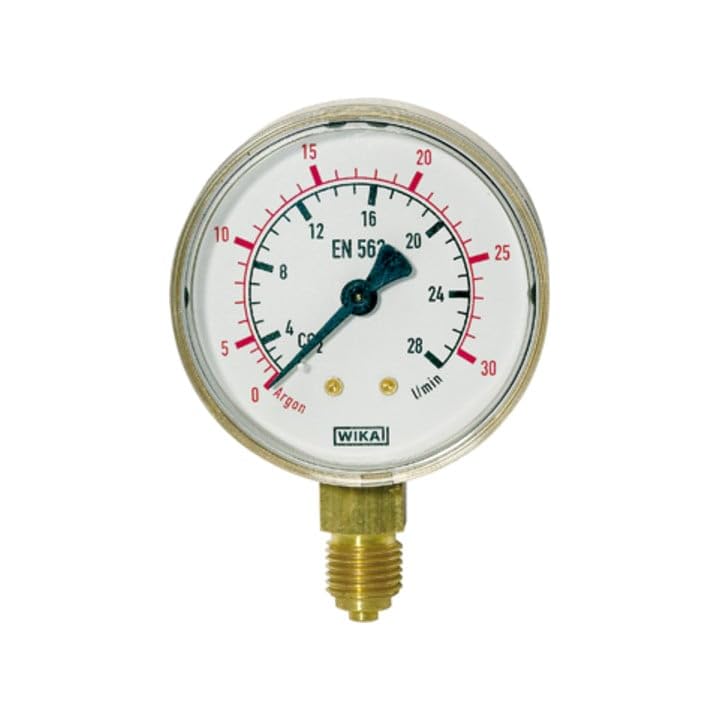 RIEGLER 101293-420 Argon Manomètre G 1/4 radial inférieur 0-30 l/min 10 bar Ø 63