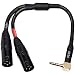 CNCESS Right Angle 4.4mm Balanced Male to Dual XLR Male Headphone Adapter Cable, Shielded Left Right Split