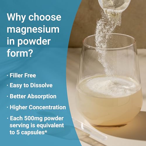 NatureBell Magnesium Glycinate Powder 500mg, 1lb (16oz) | 100% Chelated for High Absorption | Peach Mango Flavor | Supports Muscle, Bone & Heart Health | Sugar-Free, Bitterless, Non-GMO, Vegan - Thumbnail 4