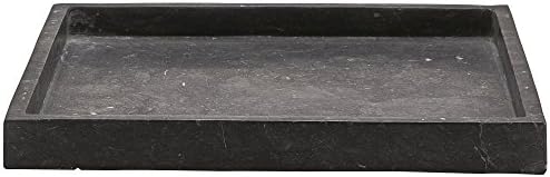 Nova Bath Collection Hammam Dark Gray Marble Bathroom Vanity Countertop Guest Towel, Organizer Tray (Round (11.8 W x 11.8 D in))