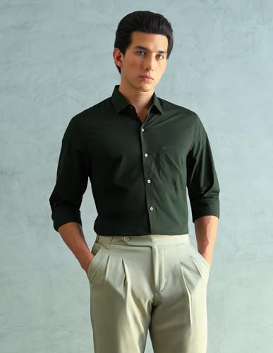 Image of Arrow Slim Fit Mens Formal Shirt - 100% Cotton, Breathable & Comfortable, Full Sleeves Shirts for Men