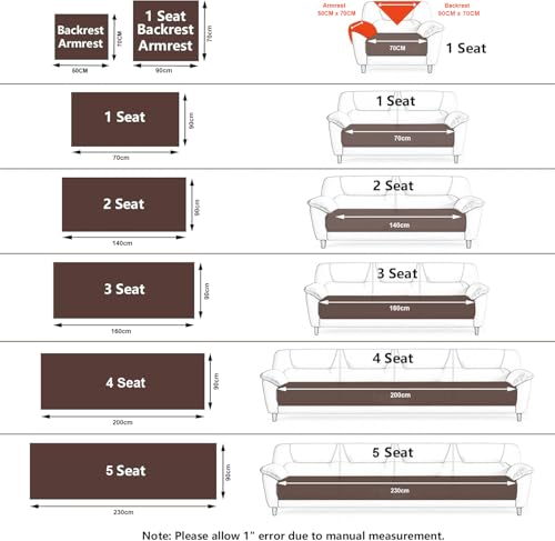 Image of House of Quirk Sofa Cover Mat Leaf Pattern Chenille Fabric Seater Sofa Slipcover Anti-Slip Stretch Seat Pad from Pets Replacement Protector (Five Seater, Beige Gold, 90x230cm)