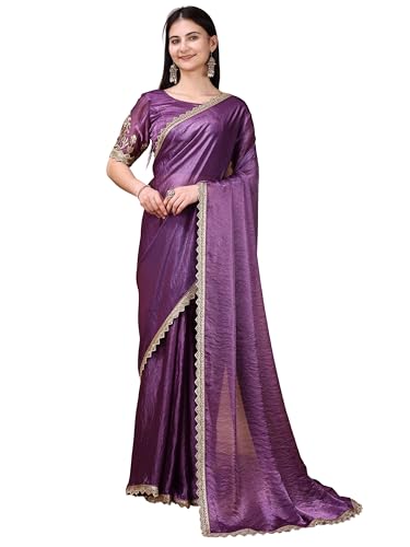 Sari en soie pour femme l'éclat d'une tenue traditionnelle brodée rose
