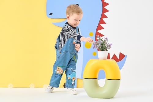 Image of Cute Baby Boy Clothes Suit Toddler Boys' Striped Long Sleeve T-Shirt+Denim Overalls Jumpsuit Pants Outfits Sets