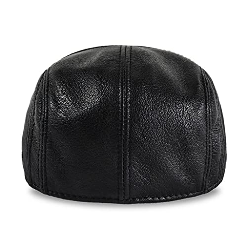 Czdyuf Beret Leather Casual Baseball Cap Men's Winter Warm Leather Newsboy Cap Men's Hat (Color : E, Size : 55-56Cm) #TOP3