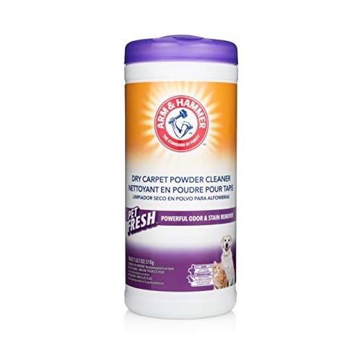Arm & Hammer Pet Fresh Dry Carpet Cleaner, Stain and Odor Remover Powder, Absorbs Allergens and Pet + Child Safe, 18 Ounce