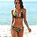 Christmas Ape Man Drinking Beer Women's Bikini Two Piece Swimsuit Sexy Swimwear Halter String Triangle Bathing Suit 2XL