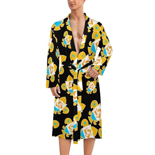 Albornoz de Anguila para hombre: ropa de dormir suave, bata ligera de manga larga cómoda