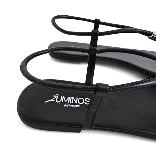 LUMINOSA Women’s Adjustable Silver Accent Thong Sandals2