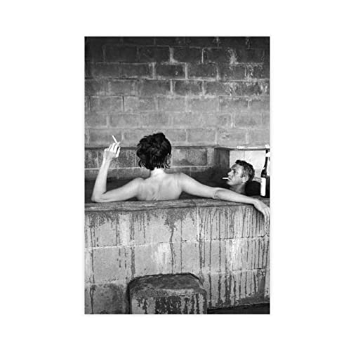 Tubdr Leinwand Bilder 50x70cm Kein Rahmen Schauspieler Steve McQueen und Seine Frau 1 Gemälde Wohnzimmer Schlafzimmer Dekoration Cover