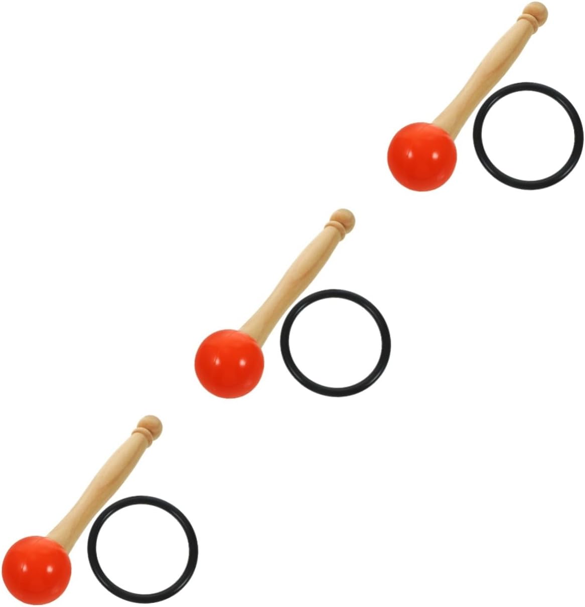 TOYANDONA 3sets Singing Bowl Mallet Rubber and Wood Handle for Meditation Yoga and Sound Therapy Includes Crystal Bowl Rubber for Relaxing Tones and Vibrations