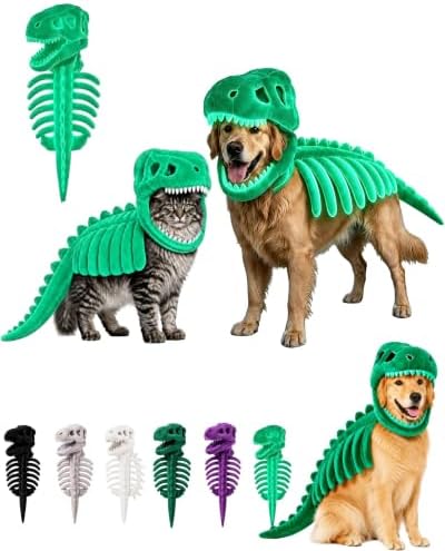 Dog Dinosaur Skeleton Costume | Dog Dino Plush Skeleton Halloween Costumes