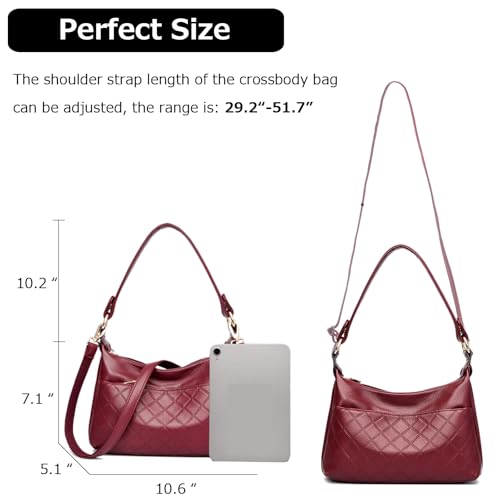 Image of Hobo Bags for Women PU Leather Crossbody Purses Trendy Shoulder Handbag Tote Bag Satchel Bag