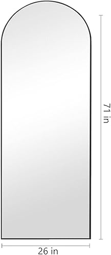 Miniatura 8 de Espejo de longitud completa de 71 x 26 pulgadas, espejo dorado arqueado de longitud completa con soporte, espejo grande de longitud al suelo, espejo