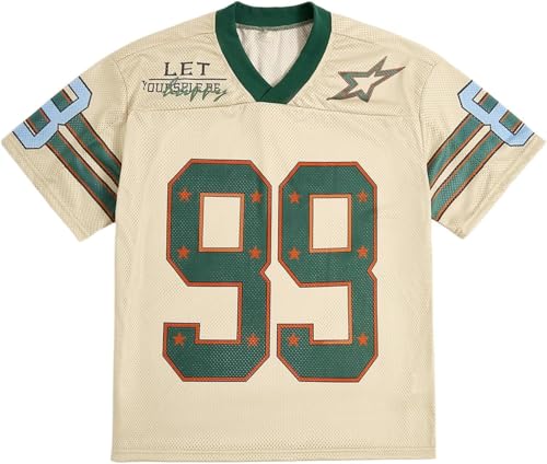 Mens Jersey Y2k Baggy Shirts Graphic Tees Oversized V Neck Tshirts Summer Tops