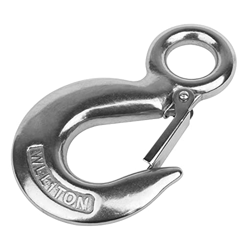 MOUNTAIN_ARK 4 Pack 4â…ž x 3 inches Fast Eye Safety Snap Hook 304 Stainless Steel Spring Hook with â…ž inches Round Eyelet Marine Grade Safety Clip Boat Carabiner Lifting Safety Hook Heavy Duty 2204 lb