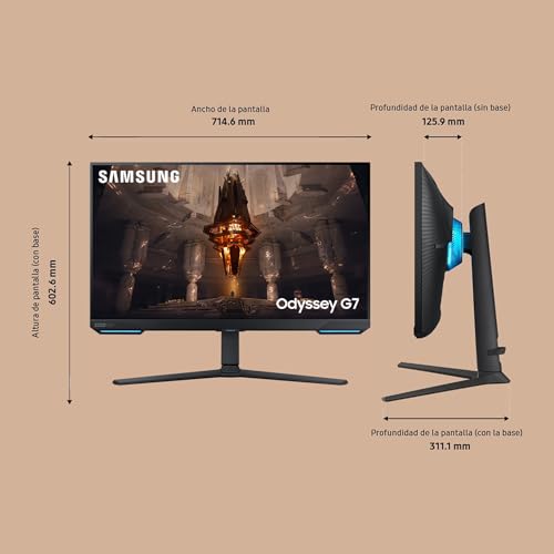 Samsung LS32BG700EUXEN Monitor Odyssey G7 de 32'' (3840x2160, 144 Hz, 1 ms, DisplayHDR 400, Freesync Premium Pro, G-Sync, Negro