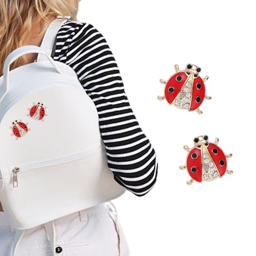 2 peças broches de joaninha esmaltados para mulheres broche de animal fofo broche de lapela distintivo artesanato broche de peito joias presente para mulheres homens roupas bolsas mochilas jaquetas