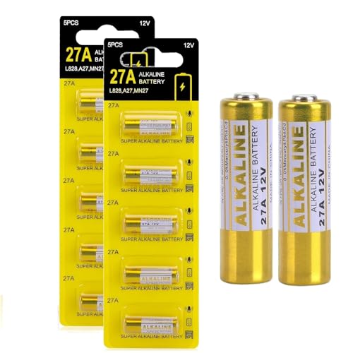 12V 27A Alkaline Batteries 10-Pack for Remotes, Clocks, Toys