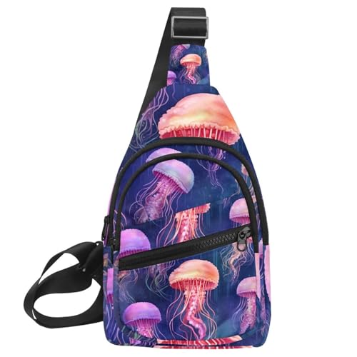 Riñonera cruzada Festoon Jellyfish con correa regulable para senderismo