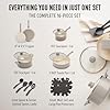 GreenLife 16-Piece Nonstick Cookware Set, Non-Toxic Ceramic Pots and Pans Set, Durable Healthy Kitchen Essentials, Fast Heating, Induction Ready, Easy Clean Dishwasher Safe, PFAS-Free, Beige Taupe #4