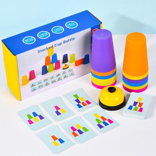 Eojpdji Empilement De La Tasse De Vitesse, Jeux De Tasses À Empilement Rapide pour Enfant Et Adultes, Sweting Stack Battle Toys, Concours De Concours De Défi...