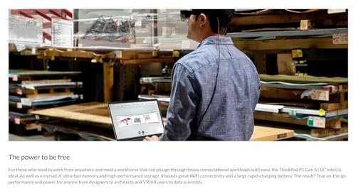 Image of Lenovo Gen 6 ThinkPad P1 Laptop with Intel Core i7-13700H Processor, 16 inch WUXGA Non-Touch Display, 32GB DDR5-5600MHz RAM, 1TB Gen4 Performance SSD, NVIDIA RTX 2000 ADA GPU 8GB GDDR6, and Win 11 Pro