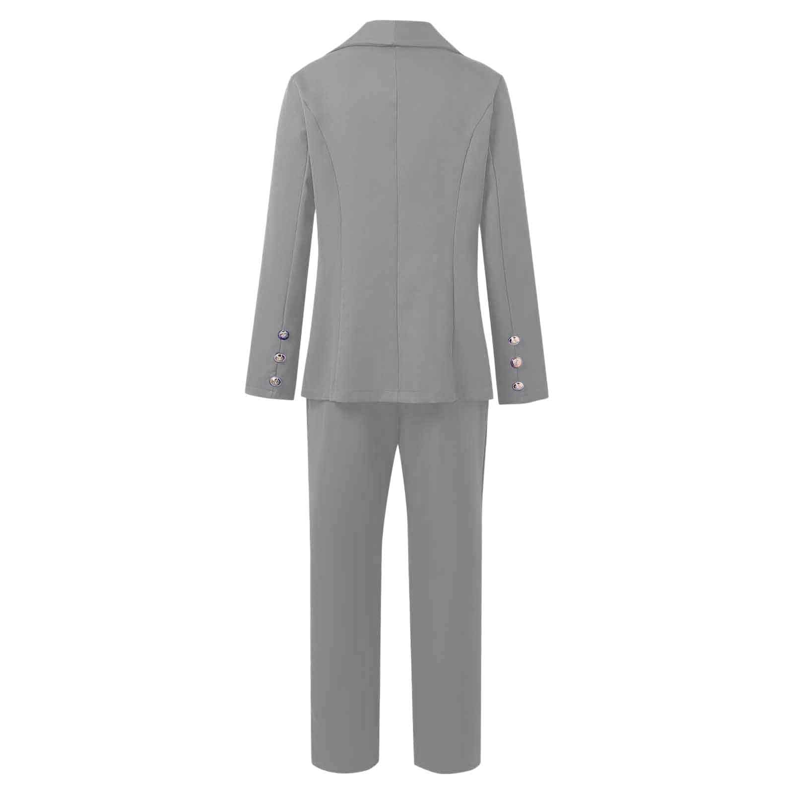 Générique Set di 2 pezzi da donna in cotone con top e pantaloni, set da jogging e relax, set coordinato a due pezzi, tuta sportiva a maniche lunghe A146