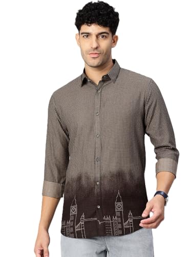 Image of Majestic Man Stylish Ombre Print Pure Cotton Casual Shirt for Men