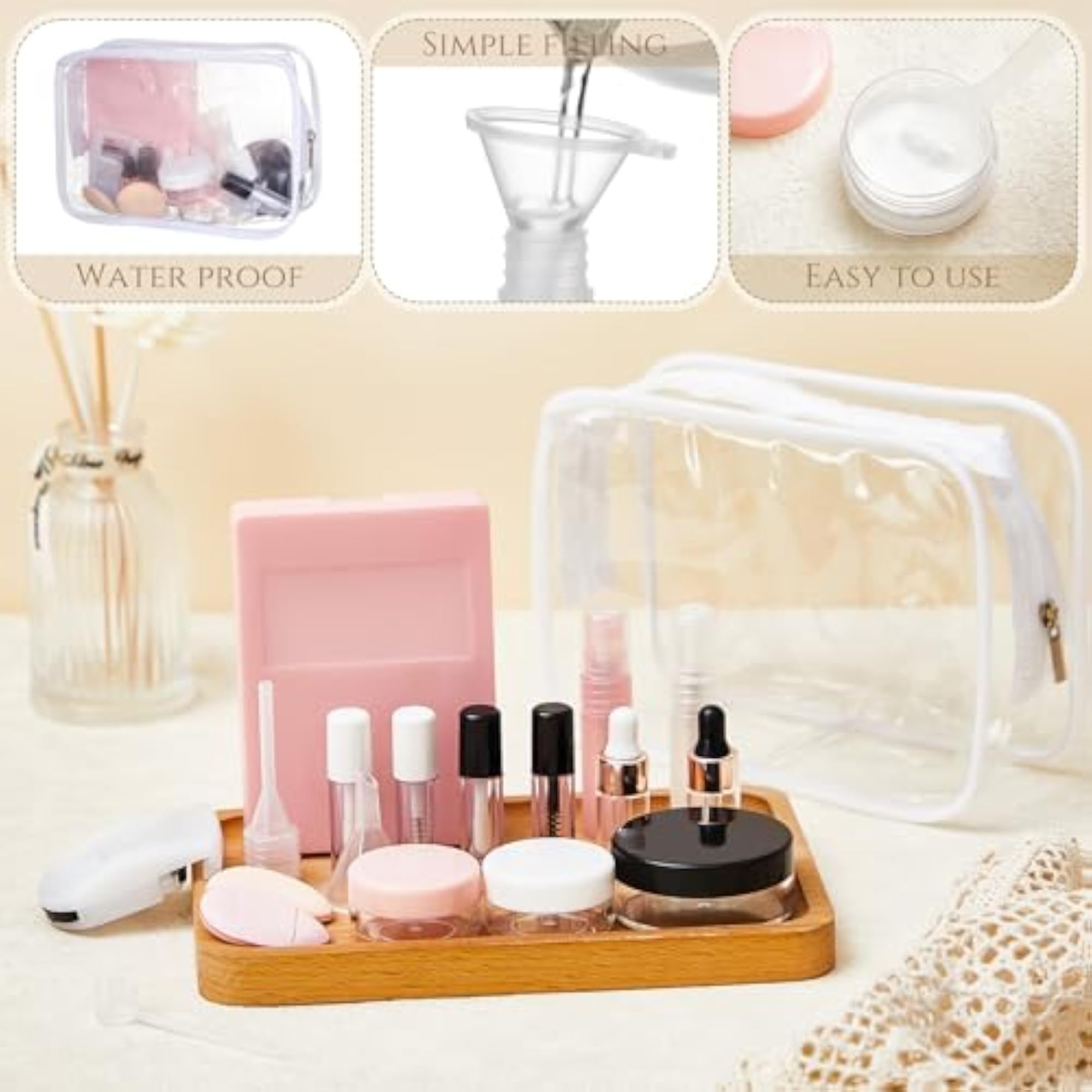 20 Pack Travel Makeup Containers Set Mini Makeup Brush