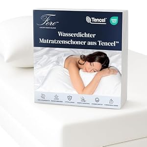 Ferò Wasserdichter Matratzenschoner 180x200 cm Premium aus Tencel, Oeko-TEX, Hergestellt in der EU – Atmungsaktiv, Antibakteriell, mit Elastischen Ecken – Für Matratzen bis 30 cm Höhe