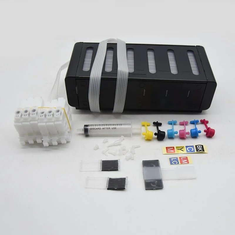 2Sets Grade A 6 Colors Continuous Ink Supply System Compatible with Epson L800 L801 L805 L810 L850 L1800 L1300 CISS
