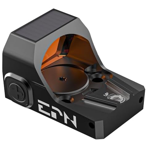 EPN AE-RS1028 Red Dot LED Reflex Sight, Solar Failsafe, Shake Awake, Black Cover