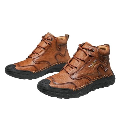 Tazeap Salkins Boots For Men Fashion Casual Chukkas Ankle Boots Non Slip Comfortable Lace Up Sawbehinds Leather Booties Lightweight Outdoor Walking Hiking Shoes