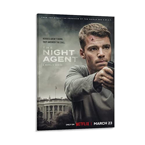 BLUDUG Posters for Room Aesthetic The Night Agent TV Series Poster Canvas Painting Posters And Prints Wall Art Pictures for Living Room Bedroom Decor 20x30inch(50x75cm)