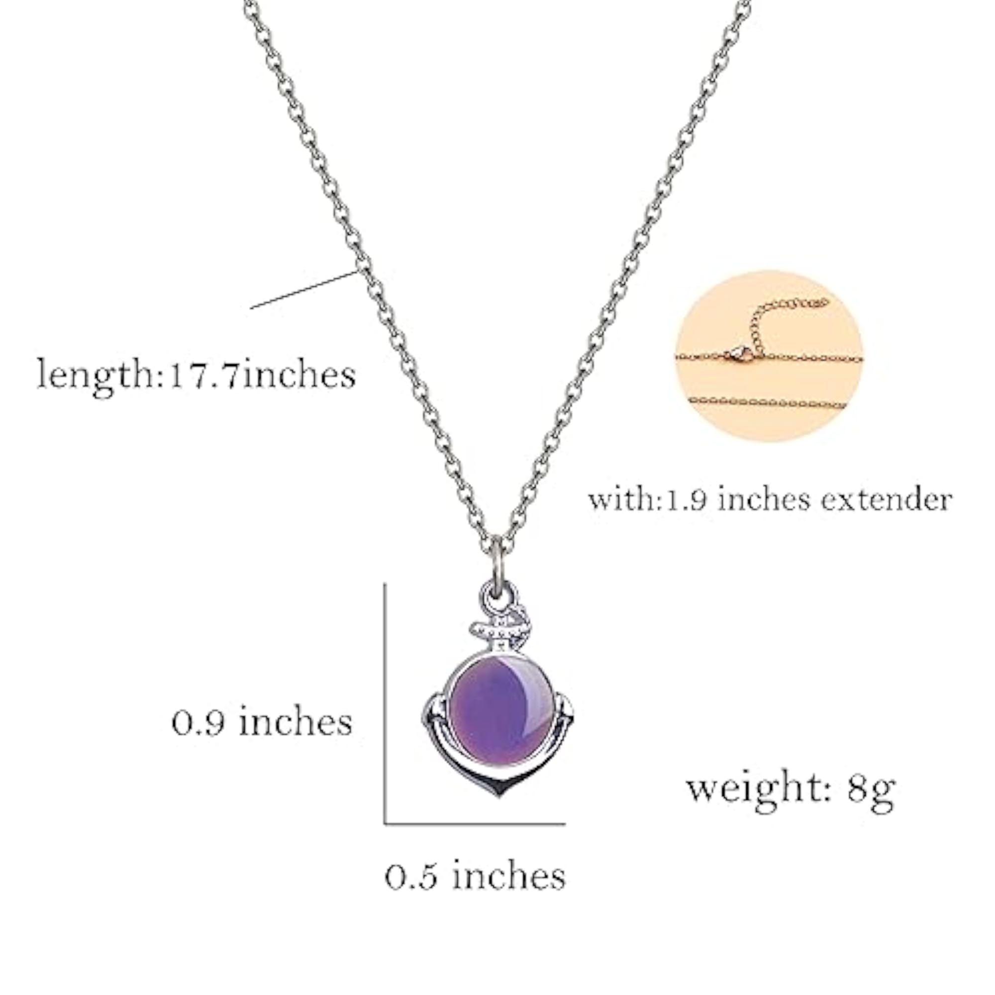 Ocean Color Changing Temperature Sensing Necklace for Women