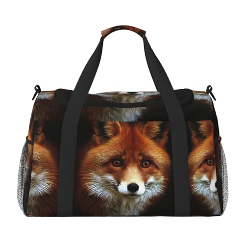 Sac de week-end imprimé FOX2 pour femmes noir taille unique