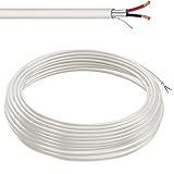 Custom Cable Connection 22 AWG 2 Conductor Stranded Shielded Plenum Cable White CL3P Jacket - 100 Foot Roll in a bag