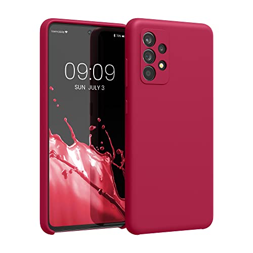 kwmobile Cover per Samsung Galaxy A52 / A52 5G / A52s 5G Custodia - Back Case per Smartphone in Silicone TPU - Protezione Gommata - red cherry
